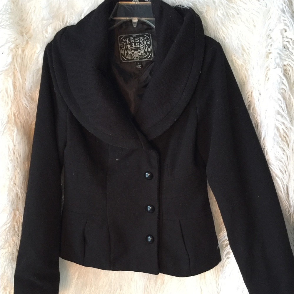 Peacoat jacket with Cowl Neck